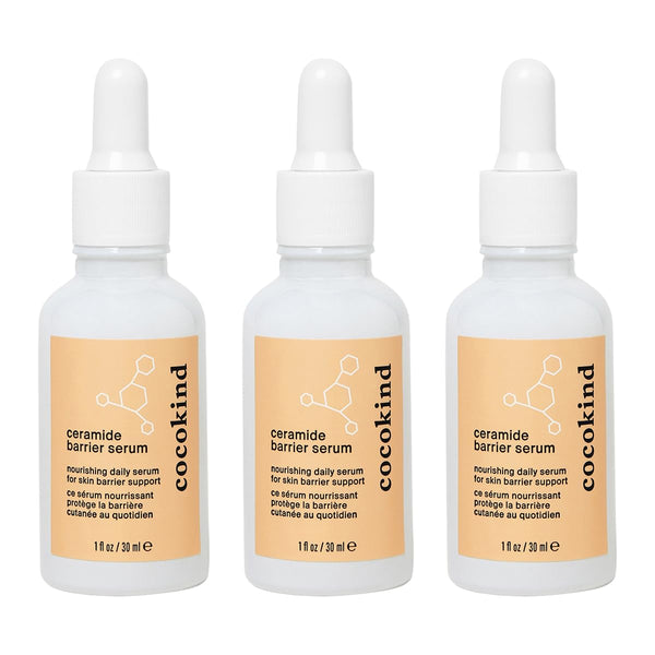 Cocokind Ceramide Barrier Serum, Hydrating Serum to Reduce Dryness, All Skin Types including Sensitive Skin, Fragrance Free, Cruelty Free, 1 fl oz (Trio Pack)