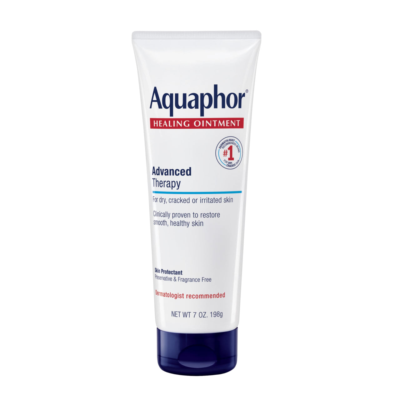 Aquaphor Healing Ointment Advanced Therapy Skin Protectant, Dry Skin Body Moisturizer, 7 Oz Tube