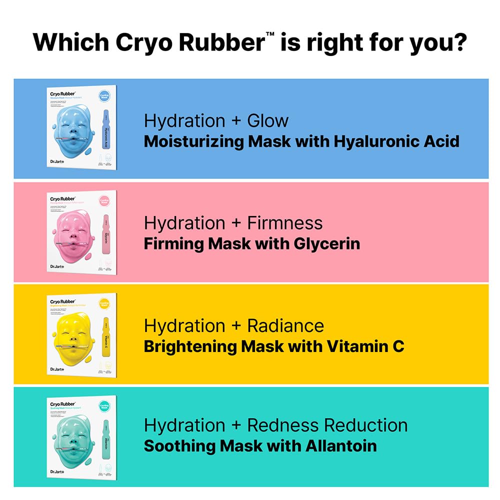 Dr.Jart+ Cryo Rubber Firming Korean Face Mask with Moisturizing Glycerin | Korean Skin Care | Travel Size, 1 Pack