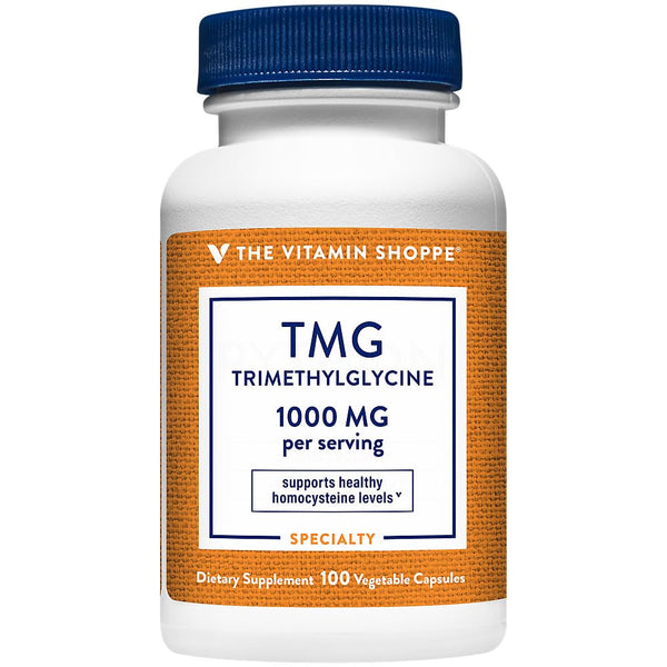 The Vitamin Shoppe TMG a Trimethylglycine a Supports Healthy Homocysteine Levels a 1,000 MG (100 Capsules)