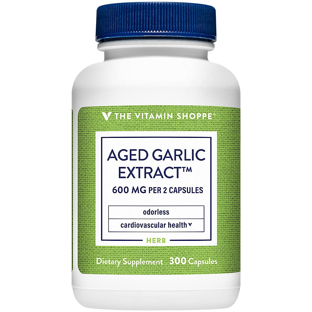 The Vitamin Shoppe Garlic 600 MG - Cardiovascular Health, Immune Support & Antioxidant Protection (300 Capsules)
