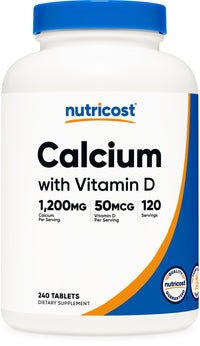 Thumbnail for Nutricost Calcium with Vitamin D, 240 Tablets - Calcium (1200mg) Vitamin D (50mcg) Per Serving - Non-GMO, Gluten Free