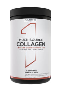 Thumbnail for Rule 1 Proteins Multi-Source Collagen Powder - Bovine, Chicken, Fish & Eggshell Collagen Sources + Hyaluronic Acid & Vitamin C for Hair, Skin, & Nail Support (25 Servings, Unflavored)
