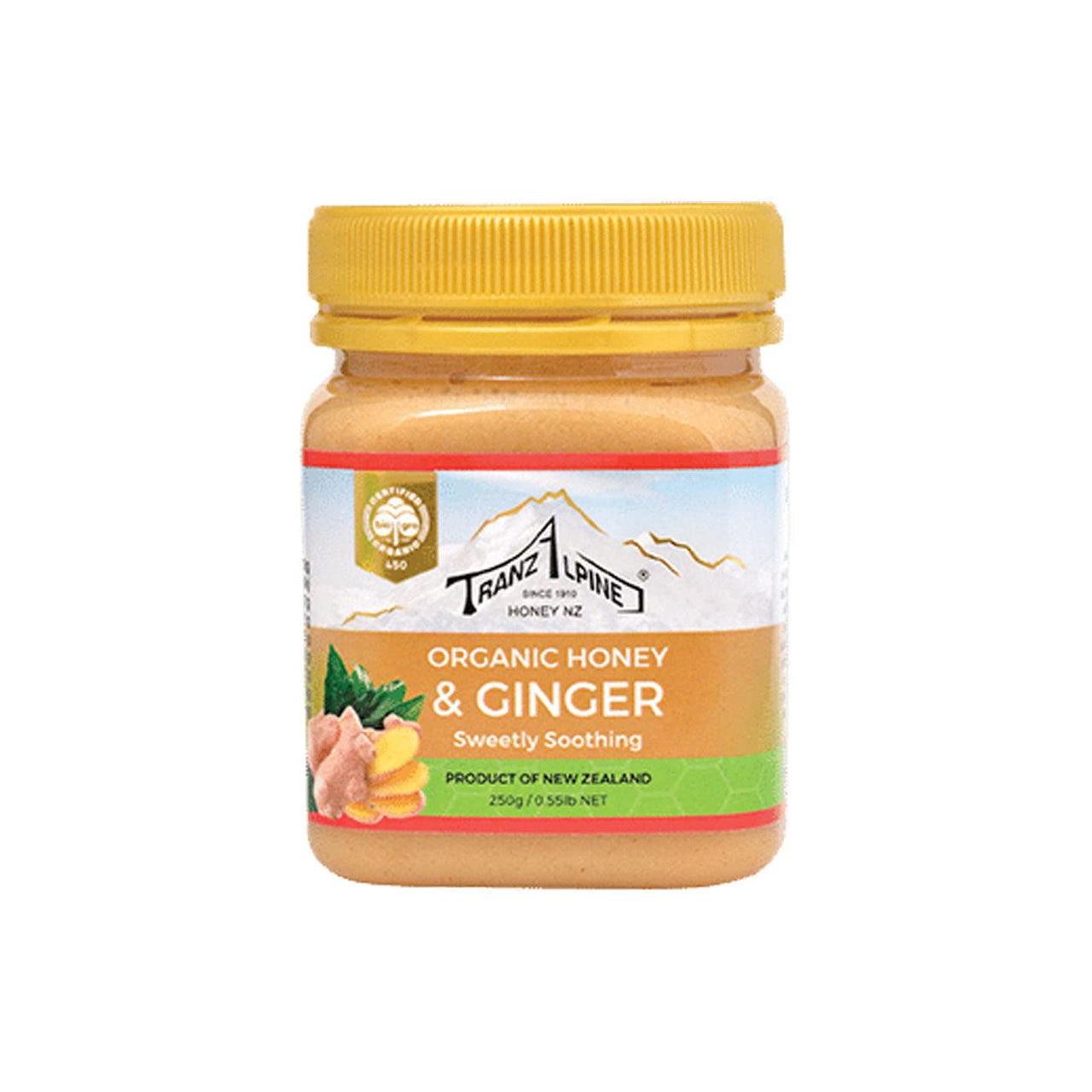 Tranzalpine Organic White Clover Honey with Ginger, 8.8 Ounces (Pack Of 1)