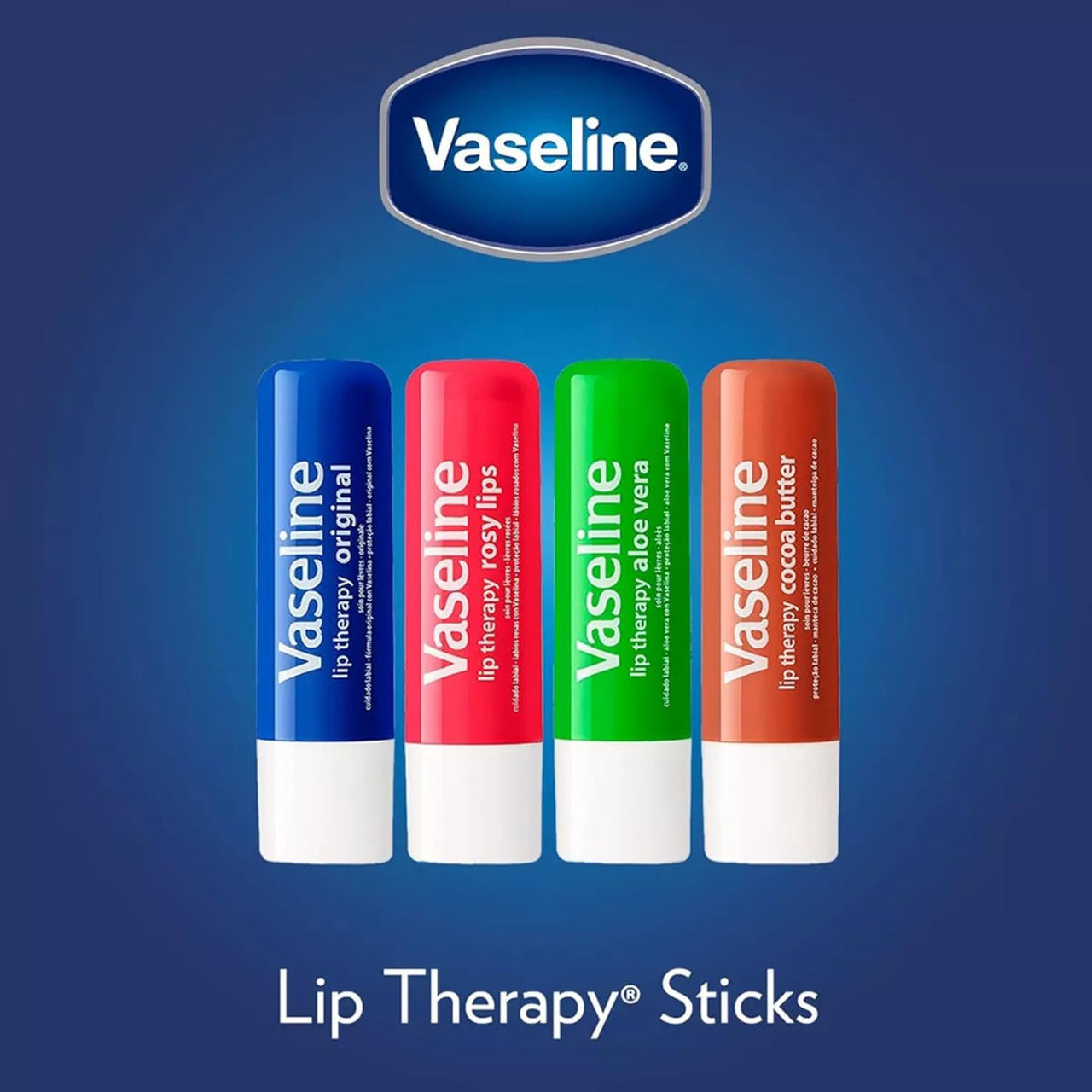 Vaseline Lip Therapy Original 8-Pack – Lip Moisturizer for Dry, Cracked Lips, 0.16 Oz Ea