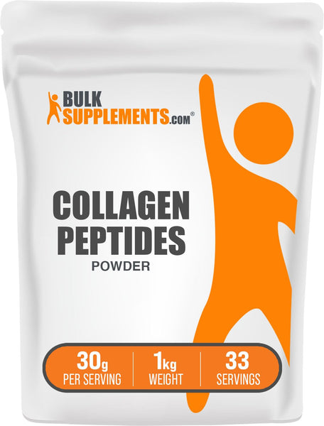 BulkSupplements.com Collagen Peptides Powder - Bovine Collagen Powder, Powdered Collagen Supplement - Hydrolyzed & Gluten Free, 30g per Serving, 1kg (2.2 lbs) (Pack of 1)