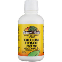 Thumbnail for Nature's Blend Calcium Citrate with D3 Blueberry Flavored Liquid 16 oz Each (Pack of 4)