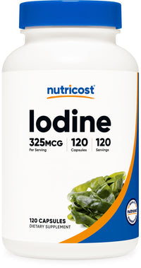 Thumbnail for Nutricost Iodine (Natural Iodine from Organic Sea Kelp) 325mcg, 120 Capsules, Vegetarian, Non-GMO & Gluten Free