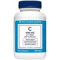 Thumbnail for The Vitamin Shoppe Brand Vitamin C 1000 mg Capsules with Antioxidants, Immune & Collagen Production Support Supplement for Men and Women, Sugar & Gluten Free, Vegetarian, Non GMO, 300 Softgels