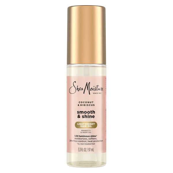 Shea Moisture Coconut & Hibiscus Smooth & Shine Oil Coconut & Hibiscus Softens And Hydrates Hair With Manketti And Coconut Oil For A Lightweight Texture 3.3 Fl Oz