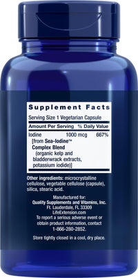 Thumbnail for Life Extension Sea-Iodine Capsules, 1000 mcg, 150 Veg Caps, Natural Iodine Supplement from Kelp and Bladderwack