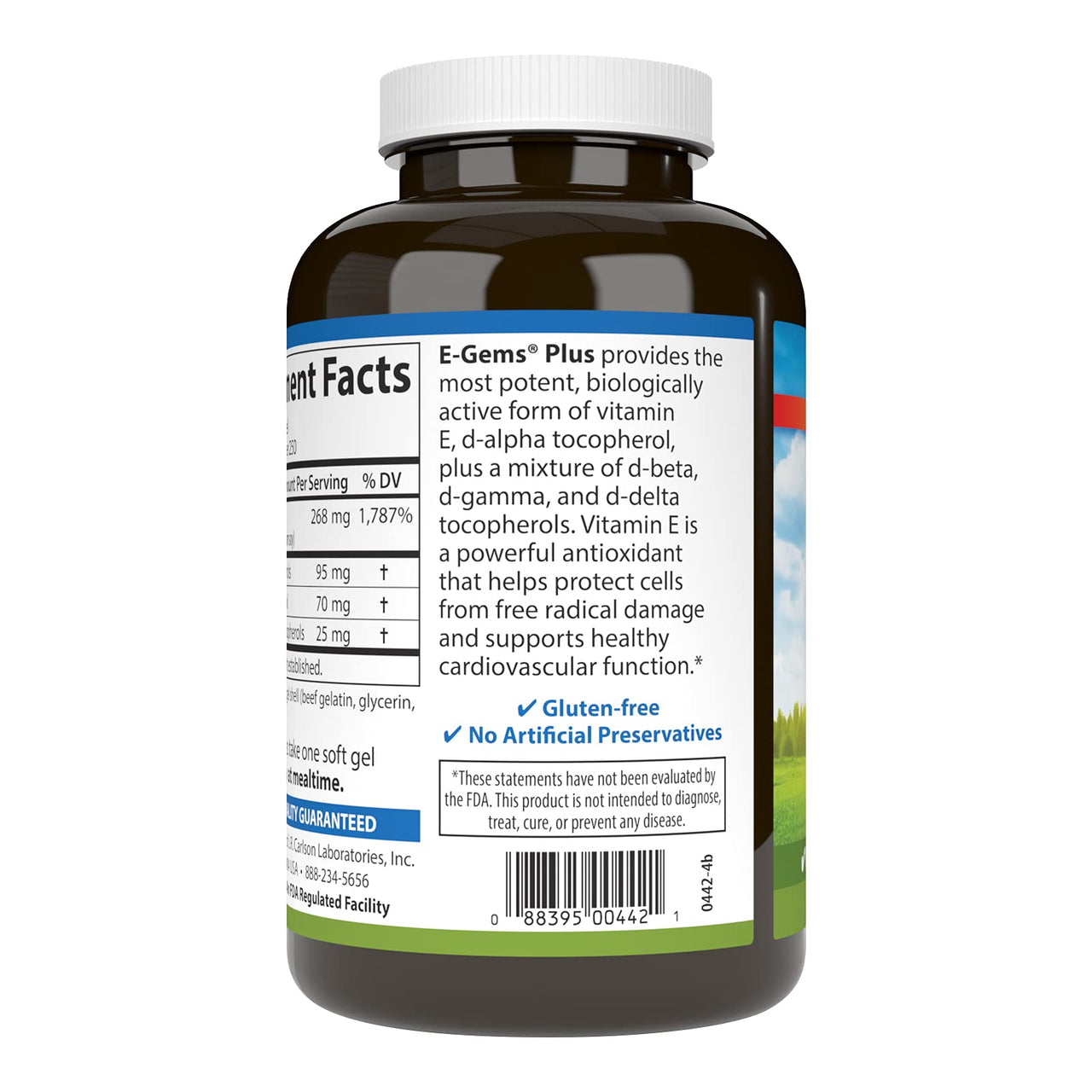 Carlson - E-Gems Plus, Natural Vitamin E 400 IU, Supports a Healthy Heart, 250 soft gels