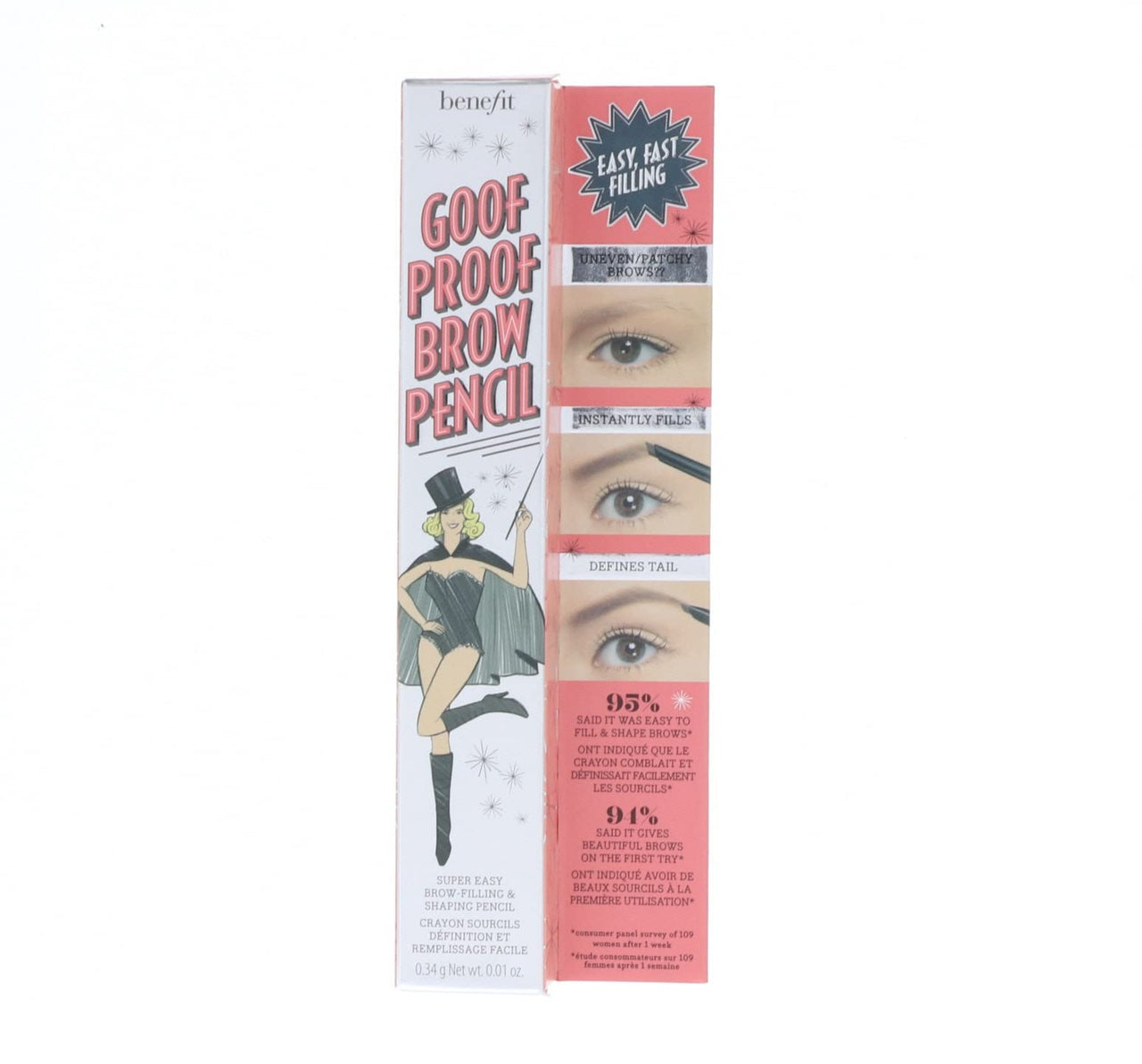 Benefit Cosmetics Goof Proof Brow Pencil Easy Shape & Fill - DLX size 0.01 oz. Shade, 03 Medium