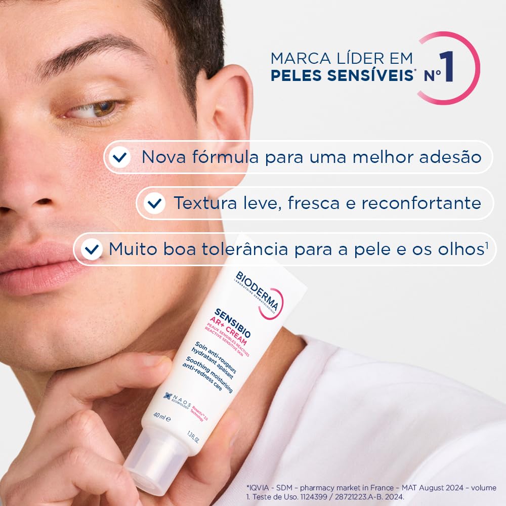 Bioderma Sensibio AR+ Cream, Facial Redness Relief Lotion for Sensitive Skin, Soothing and Moisturizing Care