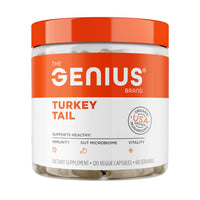 Thumbnail for The Genius Brand Genius Turkey Tail - Plant-Based Supplement for Immune, Gut & Antioxidant Support - Organic & Non-GMO - 120 Veggie Capsules