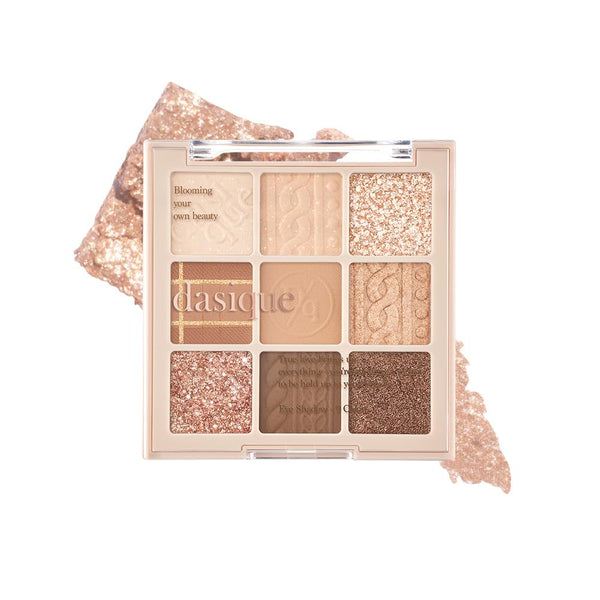 dasique Shadow Palette #15 Beige Knit l Vegan, Cruelty-Free l 9 Blendable Shades in Smooth Matte and Shimmer Finishes with Gorgeous Pearls