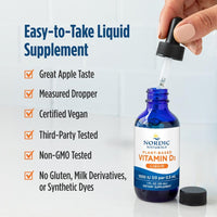 Thumbnail for Nordic Naturals Plant-Based Vitamin D3 Liquid - 1 oz - 1000 IU Vitamin D3 - Healthy Bones, Mood & Immune System Function - Non-GMO, Vegan - 60 Servings