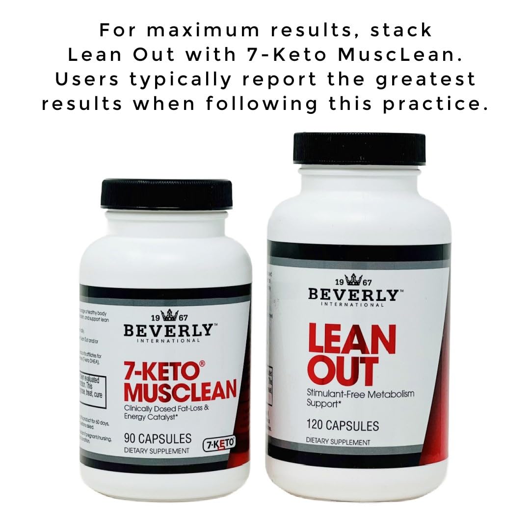 Beverly International Lean Out 120 caps. Fat Burner with Metabolic Support. Lipotropics. Choline, Carnitine, Chromium. Stimulant-Free Belly Fat Burner. Get Leaner. Use AM & PM, Stackable Diet Pills.