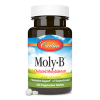 Thumbnail for Carlson - Moly-B, Chelated Molybdenum Supplements, Metabolism Support & Enzyme Activation, Molybdenum Glycinate Chelate, 300 Vegetarian Tablets