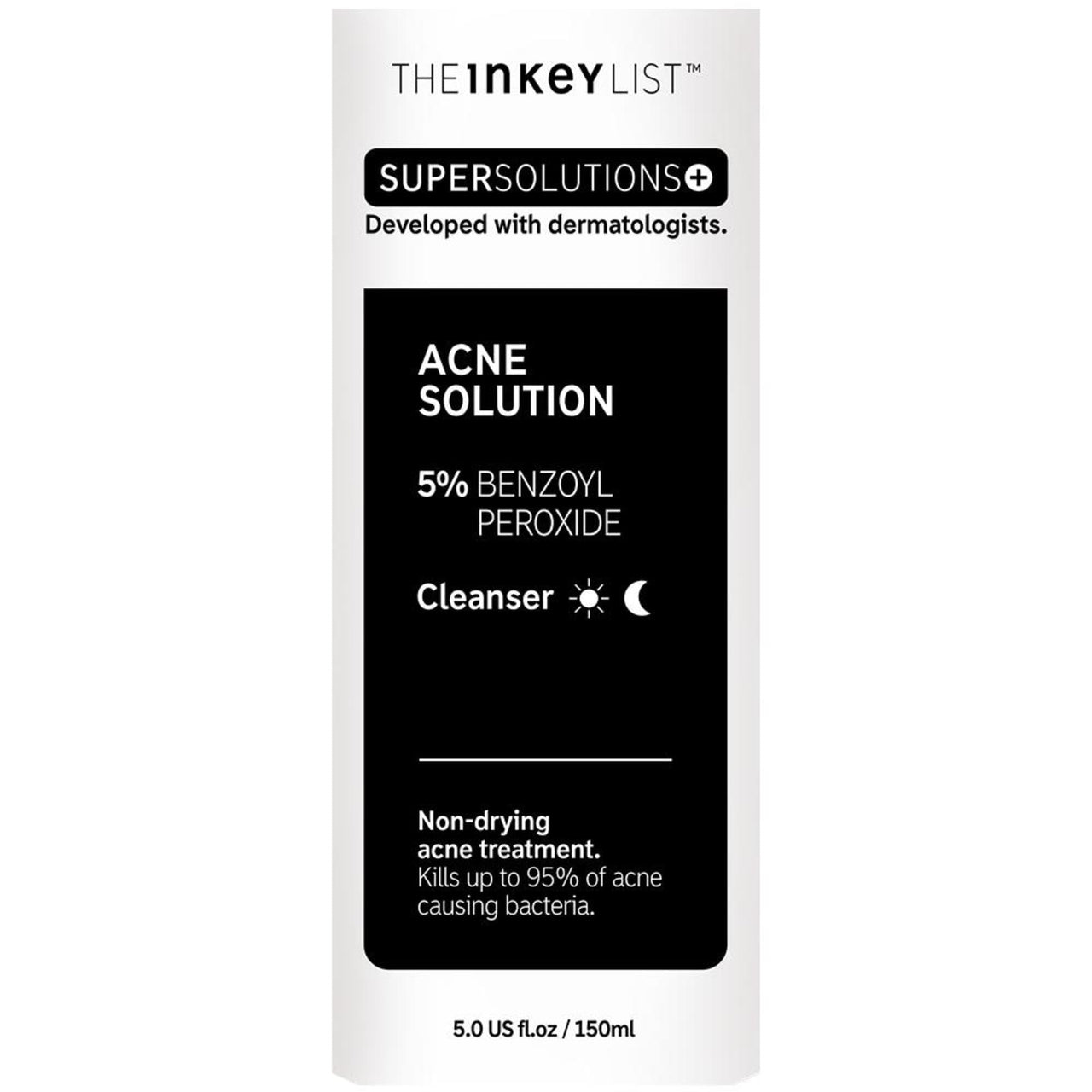 The INKEY List SuperSolutions Benzoyl Peroxide 5% Face Wash, Non-Drying Cleanser with Glycerin & Hyaluronic Acid, Helps with Blemishes and Moisture, 5.07 fl oz