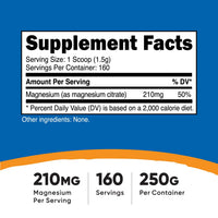 Thumbnail for Nutricost Magnesium Citrate Powder (Unflavored, 250 Gram)