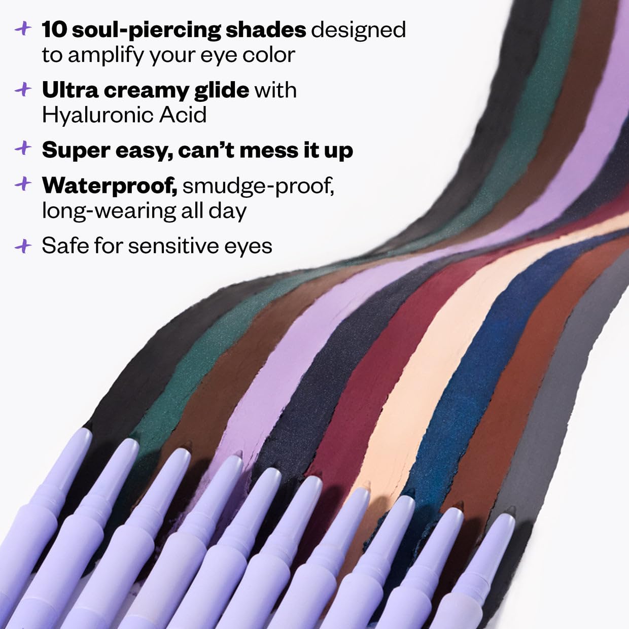 Kosas Soulgazer Gel Eyeliner (Hypnotize) - Waterproof, Smudge-Proof Pen with Hyaluronic Acid - Retractable Eyeliner Pencil with Sharpener & Smudger, Long-Lasting - Intense Black Matte