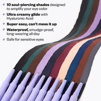 Thumbnail for Kosas Soulgazer Gel Eyeliner (Mesmerize) - Waterproof, Smudge-Proof Pen with Hyaluronic Acid - Retractable Eyeliner Pencil with Sharpener & Smudger, Long-Lasting - Soft Lilac Matte