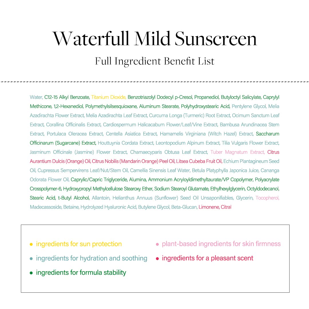 d'alba Piedmont Italian White Truffle Waterfull Mild Sunscreen, Vegan, Mineral Sunscreen, SPF 50+ PA++++, Non-Nano Sunscreen Suitable for all Sensitive Skin, Gentle & Light Finish, Korean Skincare