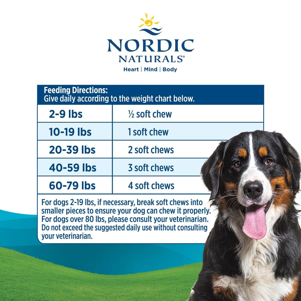 Nordic Naturals Pet Joint Support Soft Chews, 30 Count, & Omega-3 Fish Oil for Small Dogs and Cats, 8oz.