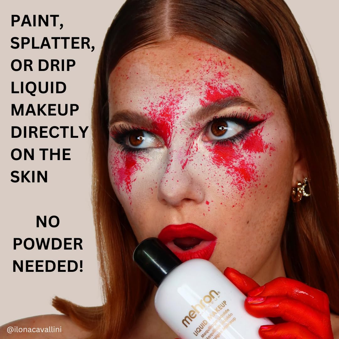 Mehron Makeup Liquid Makeup | Face Paint and Body Paint Perfect for Halloween, Cosplay I Air Brush Compatible 4.5 oz (133 ml) (GREEN)