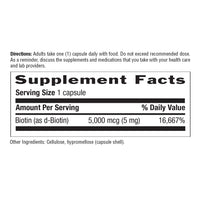 Thumbnail for Country Life Biotin High Potency, 5mg, 120 Count, Certified Gluten Free, Certified Vegan, Verified Non GMO