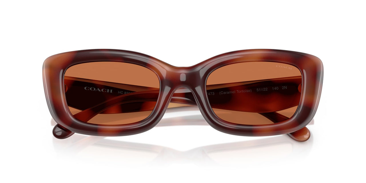 COACH Sunglasses HC 8390 U 577473 Caramel Tortoise/Brown Solid Polyamide Stand