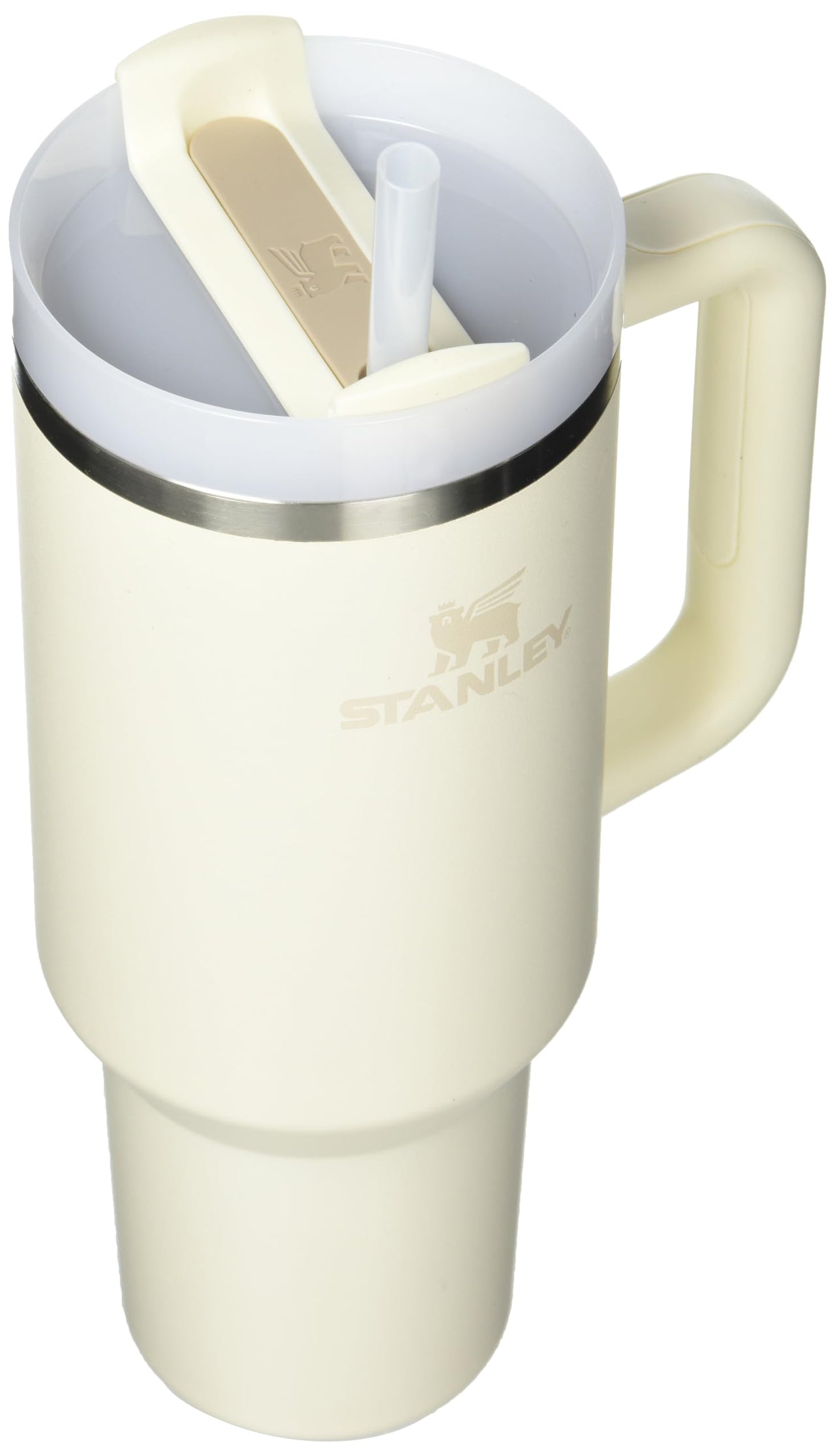 Stanley Quencher H2.0 Tumbler with Handle and Straw 40 oz | Flowstate 3-Position Lid | Cup Holder Compatible for Travel | Insulated Stainless Steel Cup | BPA-Free | Cream 2.0