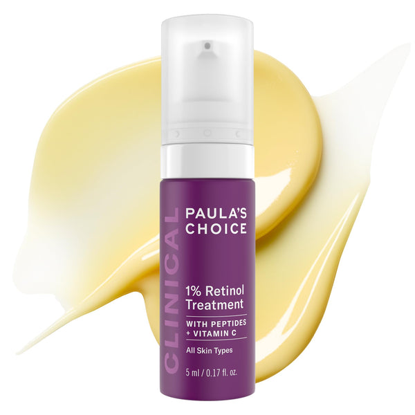 Paula's Choice CLINICAL 1% Retinol Treatment Cream with Peptides, Vitamin C & Licorice Extract, Anti-Aging & Wrinkles, Travel Size. PACKAGING MAY VARY.
