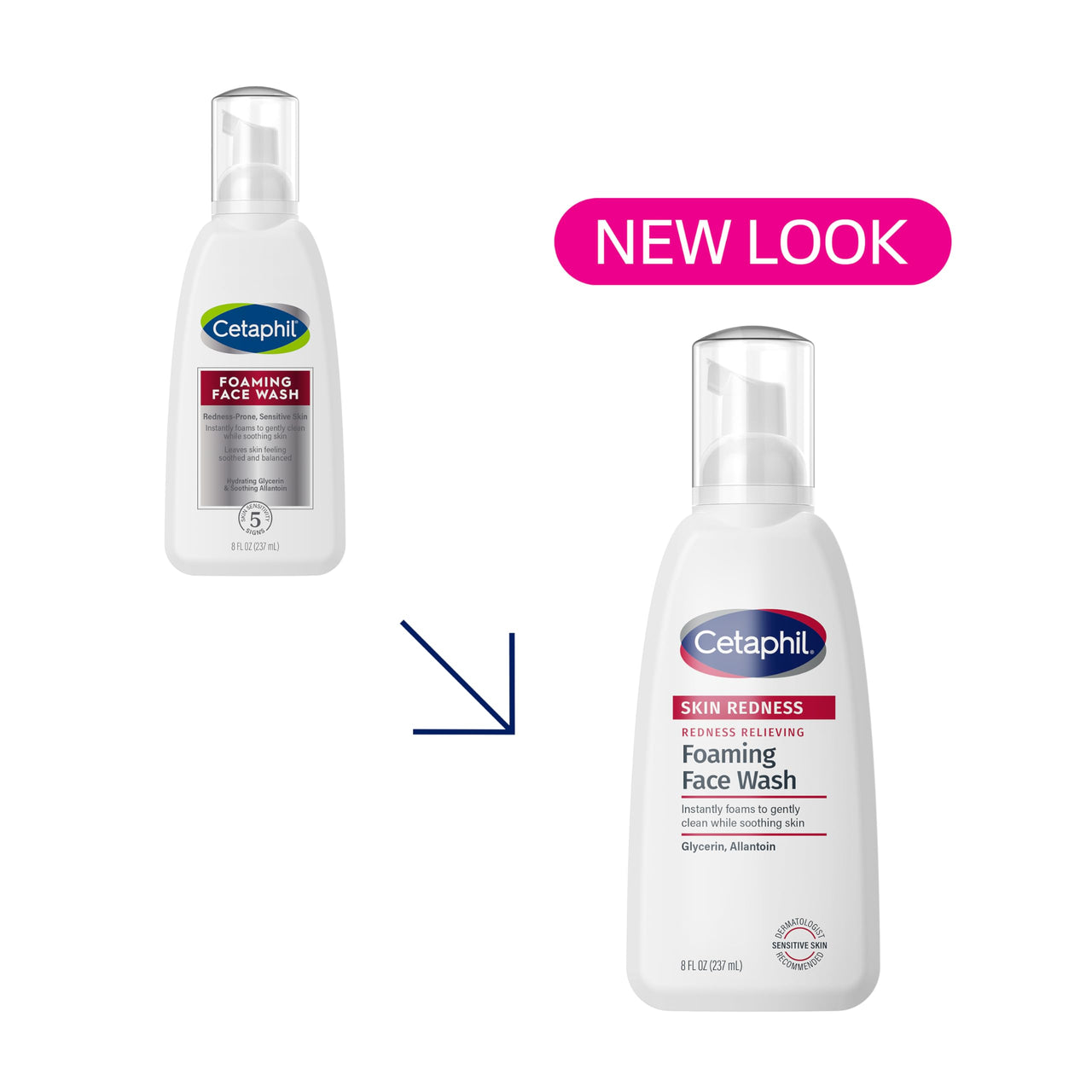 Cetaphil Redness Relieving Foaming Face Wash For Sensitive Skin, 8 Fl Oz, Gently Cleanses & Calms Sensitive Skin Without Over Drying, (Packaging May Vary)