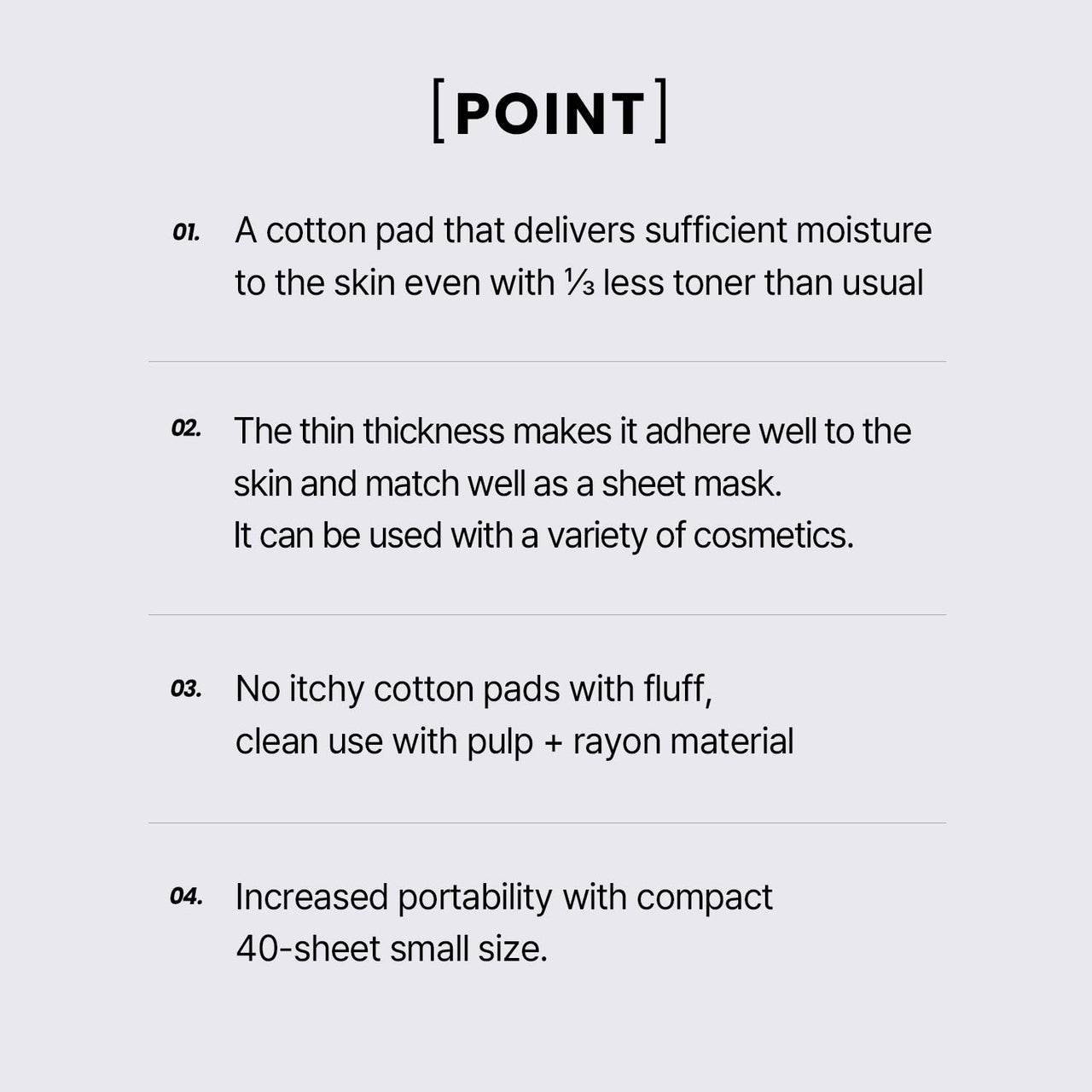 ILSO 1/3 Saving Cotton Pad, Thin Layer Perfect for DIY Toner pad and mask, 40 Sheets, Korean Skincare (50 x 70mm)