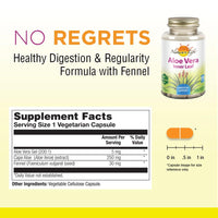 Thumbnail for Nature's Life Aloe Vera Inner Leaf | Skin Health, Digestive Support & Regularity Formula | with Fennel | Non-GMO & Vegan | No Fillers | 100 Veg Caps