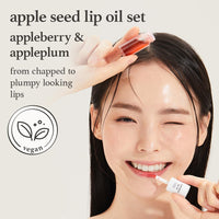 Thumbnail for NOONI Vegan Appleseed Lip Oil Set - Appleberry & Appleplum | Long-Lasting, Moisturizing, Plumping, Revitalizing for Dry Lips, Waterproof, No Peel Off, Korean Tint, 0.12 FL Oz x 2ea