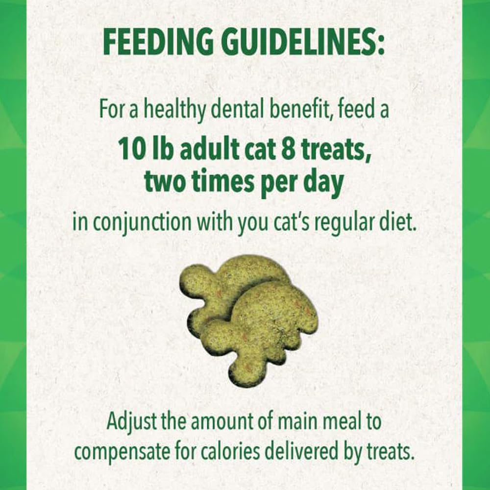 Greenies Cat Treats, Veterinarian-Recommended Adult Natural Dental Cat Treats, Tempting Tuna Flavor, 4.6 oz. Tub