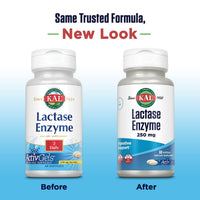 Thumbnail for KAL Lactase Enzyme 250 mg, Healthy Digestion Support for Lactose Intolerance, Liquid-Filled ActivGels Made Without Soy, 250 FCC Units, 30 Servings, 60 SoftGels