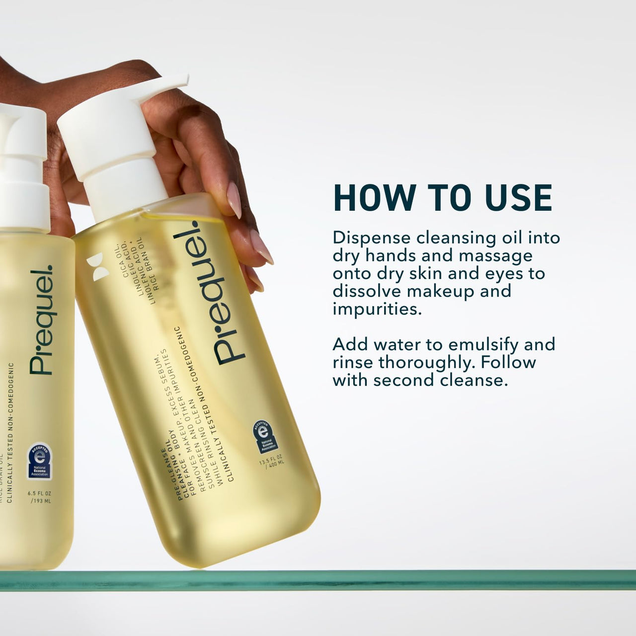 Prequel Skin Pre-Gleanse Oil Cleanser for Face. Double Cleansing Oil Skincare for Women with Cica and more. Non-Comedogenic Makeup Remover. Unscented Gentle Formula For All Skin Types. 13.5oz