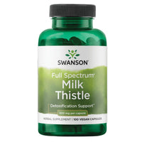 Thumbnail for Swanson Full Spectrum Milk Thistle - Detoxification & Liver Support Supplement* - Contains Antioxidant Flavonoids - Vegan, Gluten-Free & Non-GMO - 100 Capsules