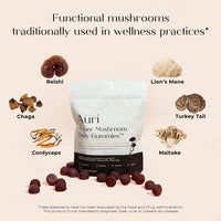 Thumbnail for Auri Nutrition Super Mushroom Daily Gummies – All-in-One Functional Gummy with 12 Mushroom Blend Including Lion’s Mane, Reishi, Chaga & Cordyceps – 60 Gummies