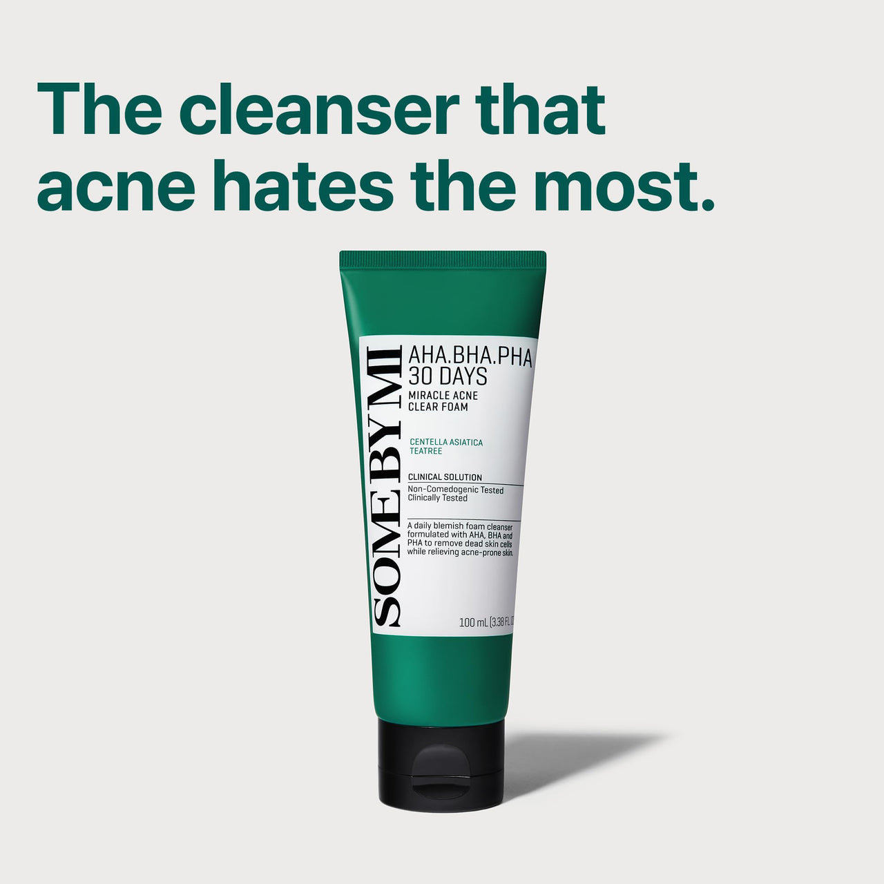SOME BY MI AHA BHA PHA 30 Days Miracle Acne Clear Foam + Toner - 3.38Oz+5.07Oz - Made from Tea Tree Leaf for Sensitive Skin - Daily Face Wash and Toner for Sebum and Dead Cells - Korean Skin Care