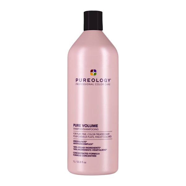 Pureology Pure Volume Shampoo - Enhances Volume and Movement, Lightweight Shampoo for Fine, Flat, Color Treated Hair, Sulfate-Free & Vegan, 33.8 Fl Oz