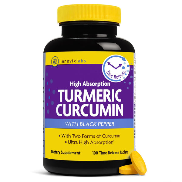 InnovixLabs Turmeric Curcumin with Black Pepper Extract - High Absorption Turmeric and Curcumin Supplements with BioPerine, C3 Reduct & Curcumin C3 Complex - 100 Time Release Tablets