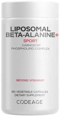 Thumbnail for Codeage Liposomal Beta-Alanine Supplement - CarnoSyn Beta-Alanine - 2-Month Supply - Liposomal Delivery - Pre Workout, Post Workout and Sport Supplementation - Non-GMO - 180 Capsules