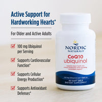 Thumbnail for Nordic Naturals Nordic CoQ10 Ubiquinol - 60 Mini Soft Gels - 100 mg Coenzyme Q10 (CoQ10) Ubiquinol - Heart & Brain Health, Cellular Energy Production, Antioxidant Support - Non-GMO - 60 Servings