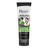 Thumbnail for Bioré Charcoal Whipped Purifying Detox Mask, with Natural Charcoal, Deep Pore Cleansing, 4 Ounce, Dermatologist Tested, Non-Comedogenic, Oil Free