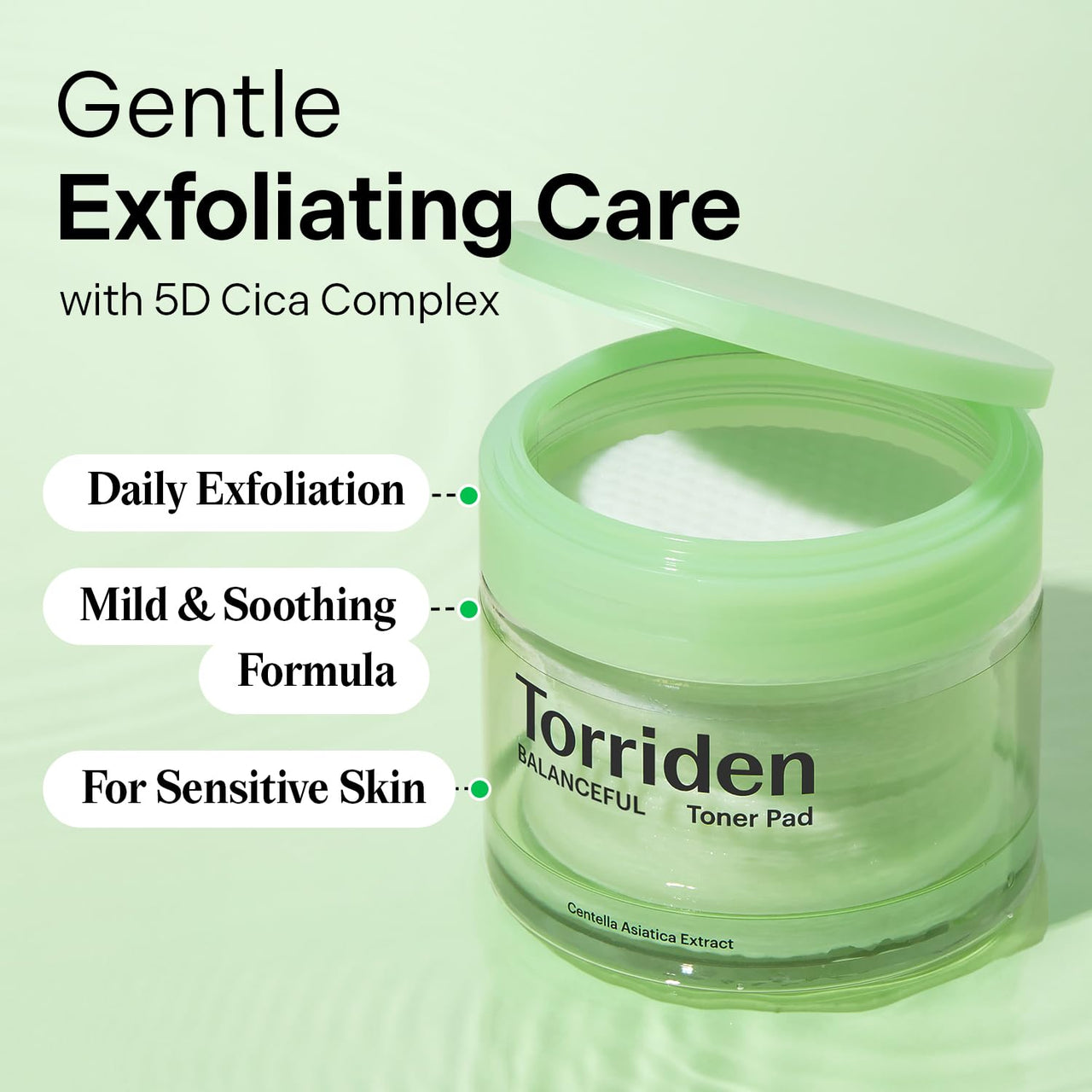 Torriden BALANCEFUL Toner Pad (60 Pads) | Daily Exfoliating Pads with PHA & LHA for Oily, Combo, and Sensitive Skin | 5D CICA, Panthenol